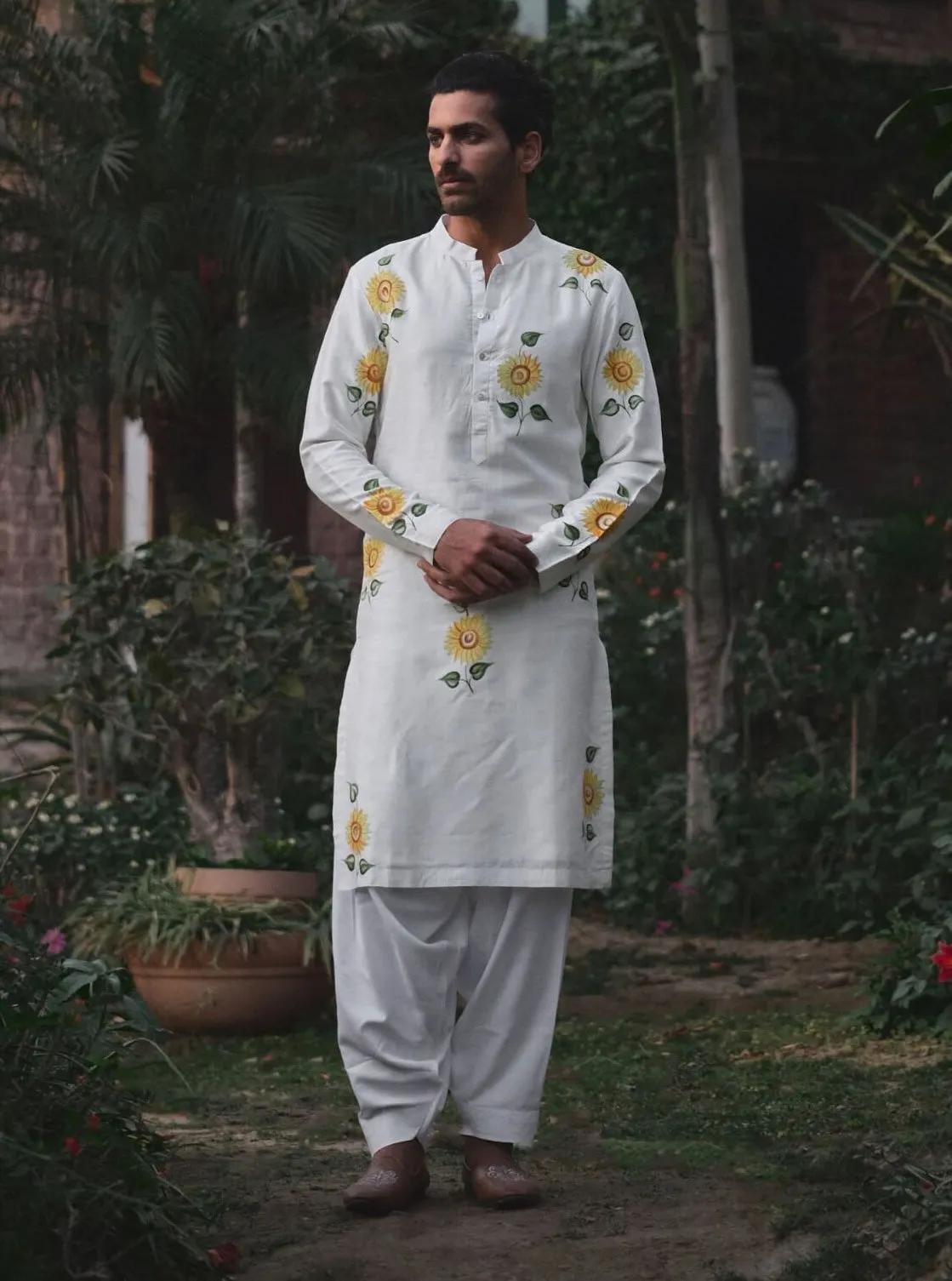 Alwar hand painted kurta and salwar