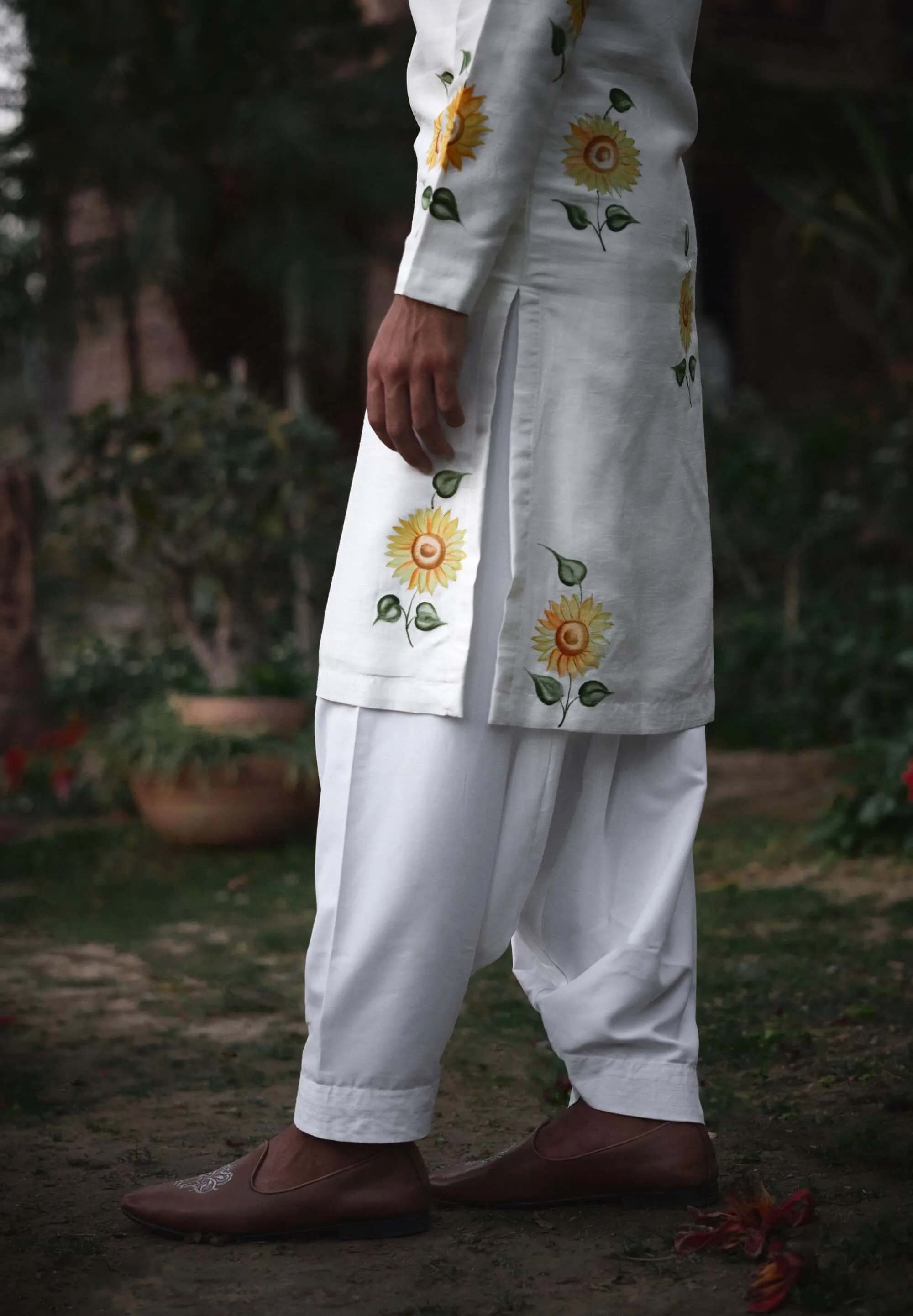 Alwar hand painted kurta and salwar