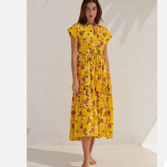 Anthropologie Ro's Garden Mumi Midi Dress Size XL