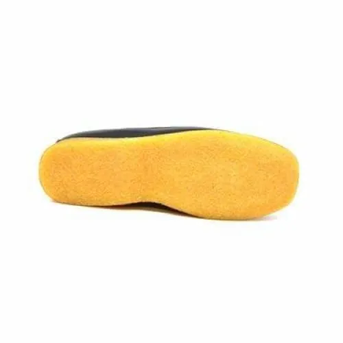 British Walkers Brooklyn Men's Black Leather and Suede Crepe Sole Slip On
