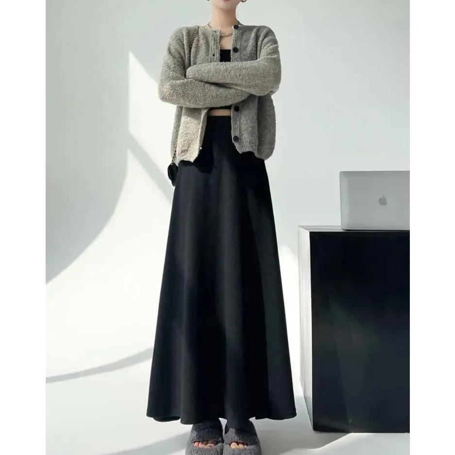 Elegant High Waist Knitted Skirt for Women