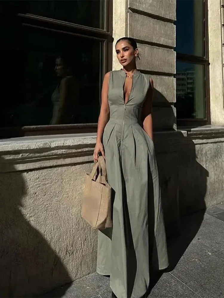 Elegant Sleeveless High Waist Maxi Dress