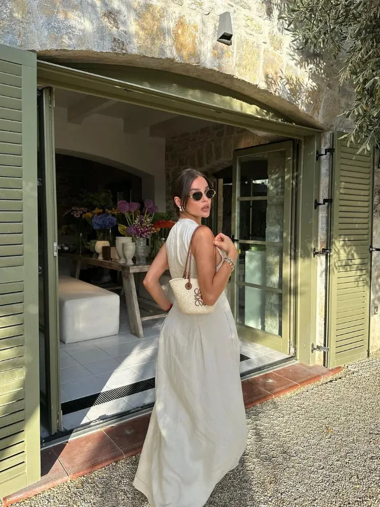 Elegant Sleeveless High Waist Maxi Dress