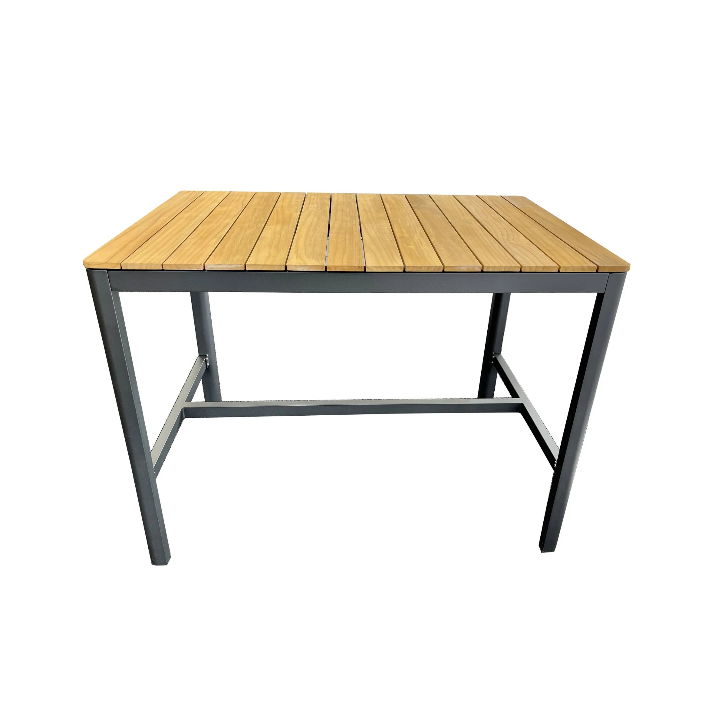 Pebble Outdoor Bar Table Aluminium & Teak - Charcoal