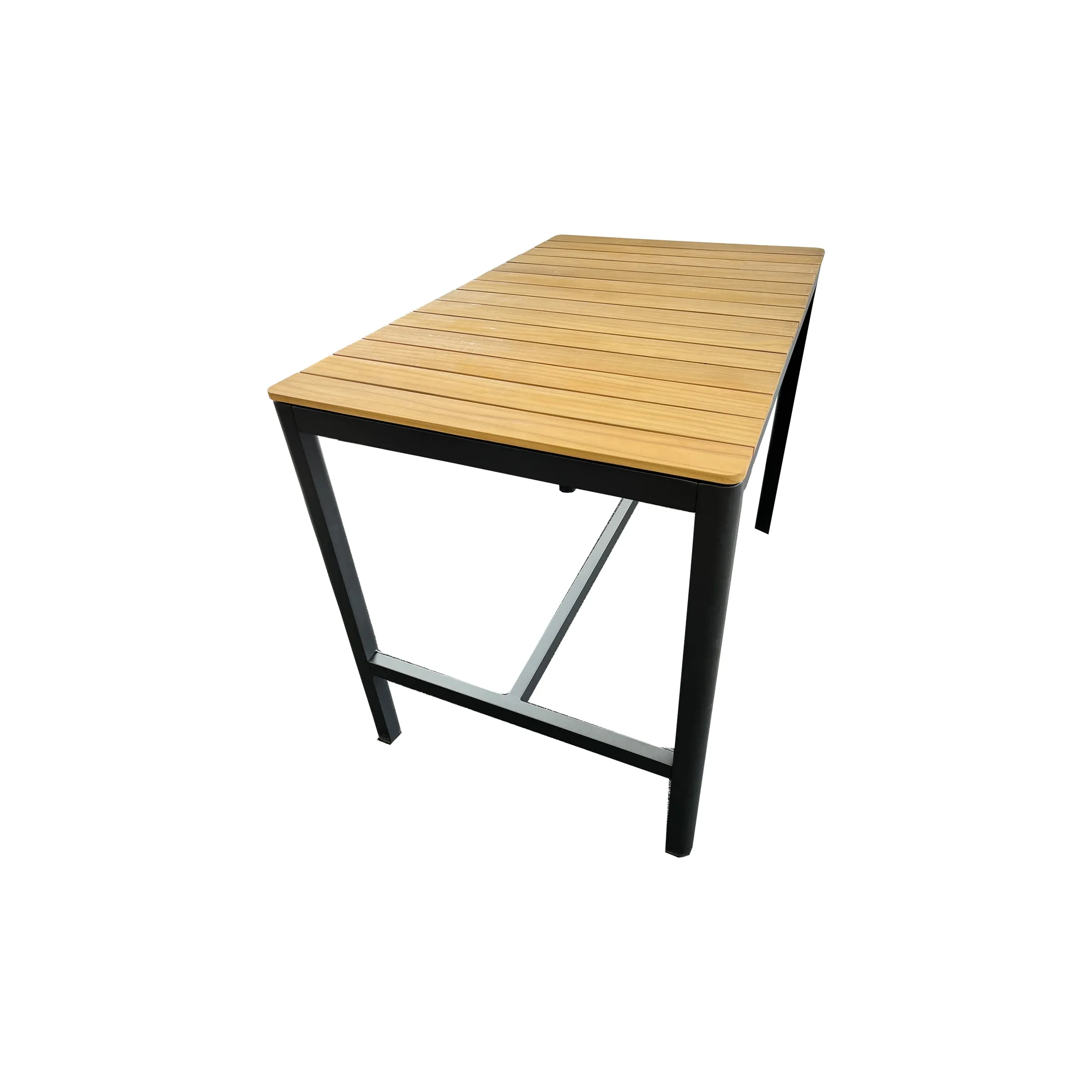 Pebble Outdoor Bar Table Aluminium & Teak - Charcoal