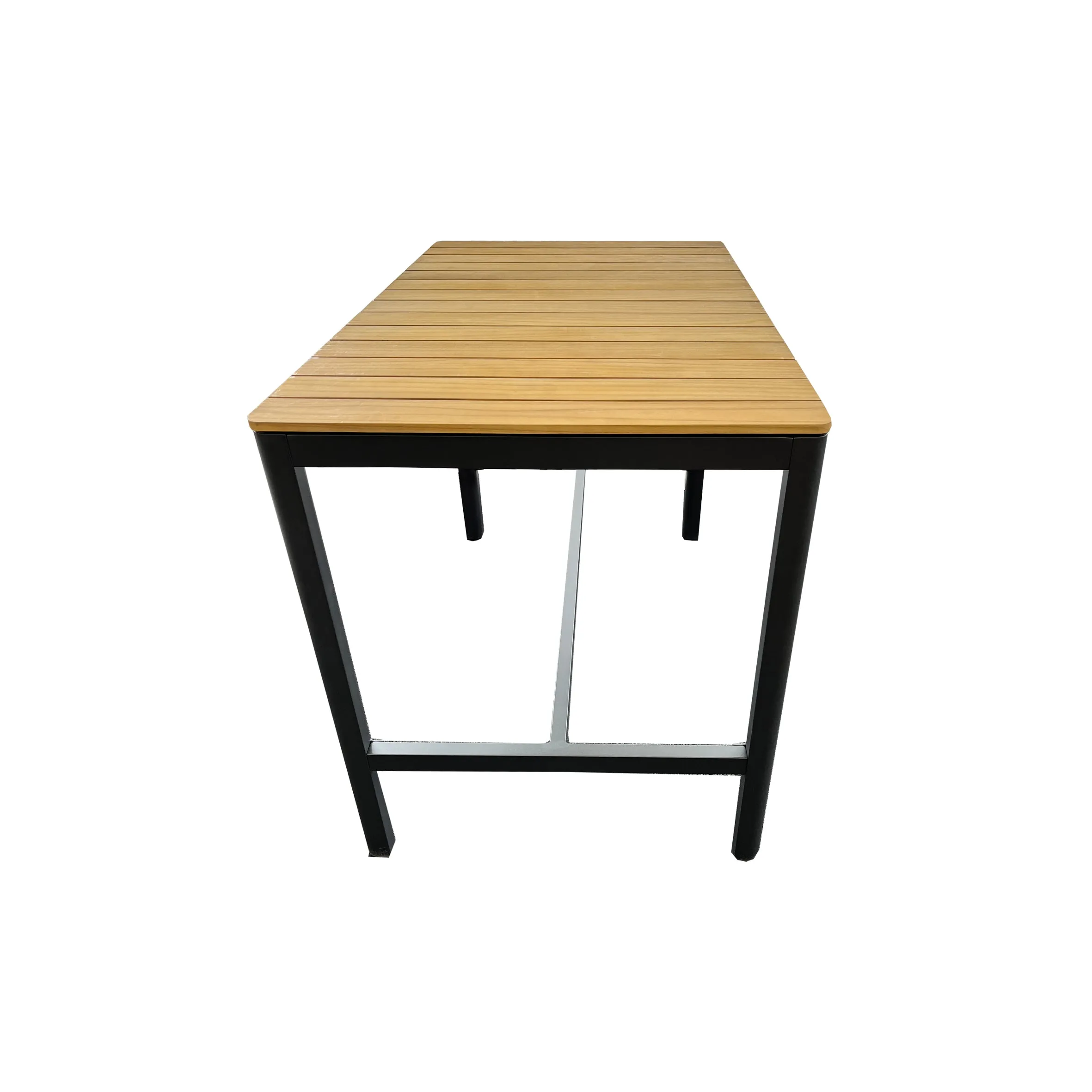Pebble Outdoor Bar Table Aluminium & Teak - Charcoal