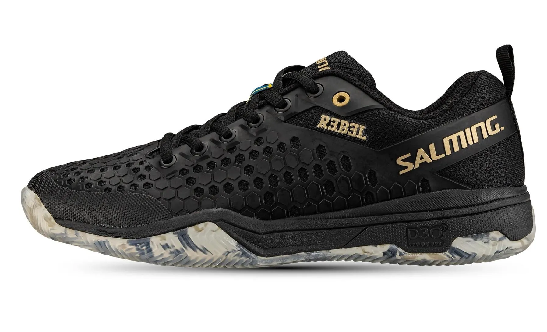 Salming Rebel Mens Indoor Court Shoe - Black / Gold