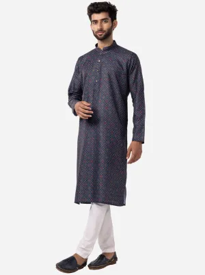 Stylish Black & Blue Printed Kurta | The Kurta Company
