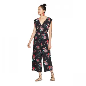 Xhilaration Women's Sleeveless V-Neck Button Wrap Jumpsuit