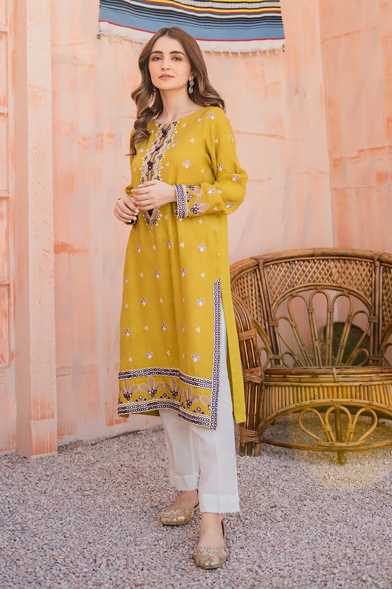 YELLOW EMBROIDERED SHIRT